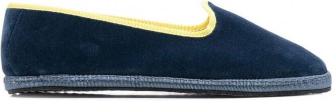 Scarosso x YOLO Seaside fluwelen slippers Blauw