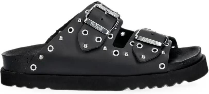 Scholl Beatriz Ring slippers verfraaid met ringlets en studs Zwart