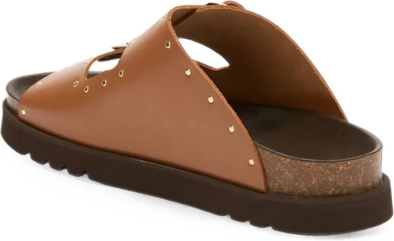 Scholl Beatriz slippers met studs en gesp Bruin - Foto 3