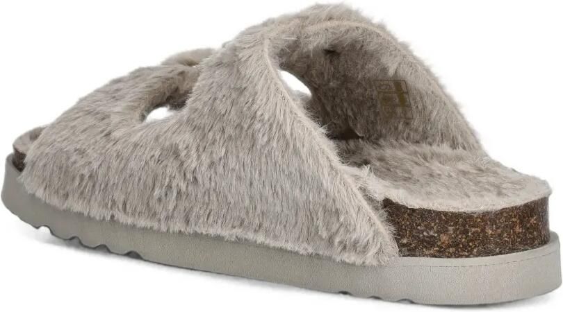 Scholl Belle slippers van imitatiebont met gespsluiting Grijs - Foto 3
