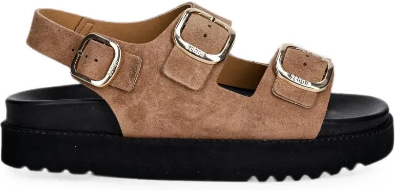 Scholl Blake sandalen met plateauzool en gesp Beige