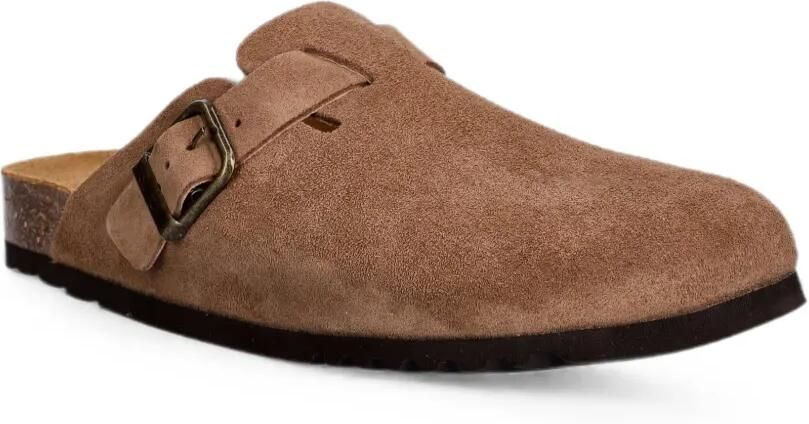 Scholl Boston suède slippers met gespsluiting Bruin - Foto 2