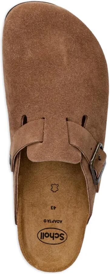 Scholl Boston suède slippers met gespsluiting Bruin - Foto 3