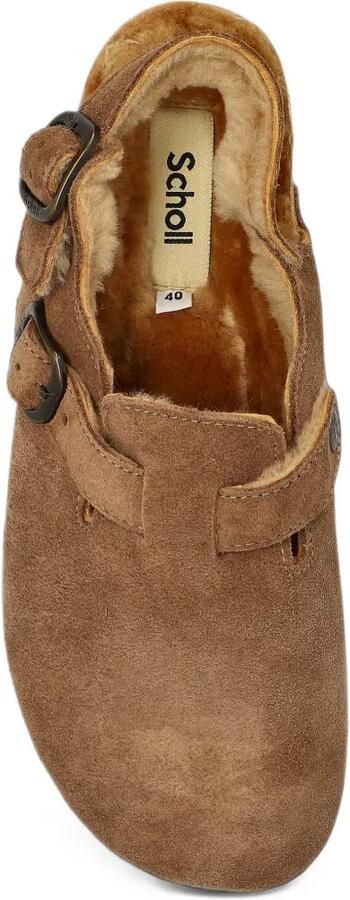 Scholl Fae Backstrap suède sandalen Bruin - Foto 3
