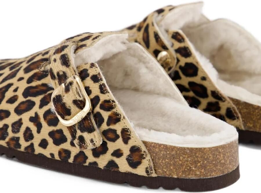 Scholl Fae muiltjes met luipaardprint Beige