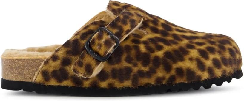 Scholl Fae New F muiltjes met luipaard-print Bruin