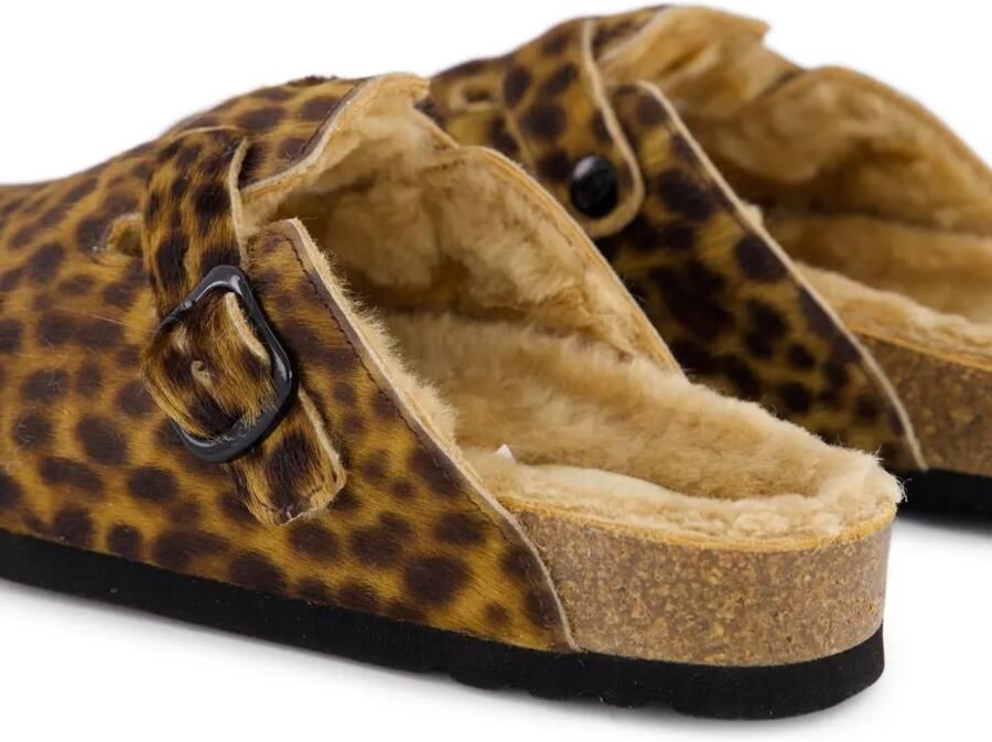 Scholl Fae New F muiltjes met luipaard-print Bruin - Foto 3