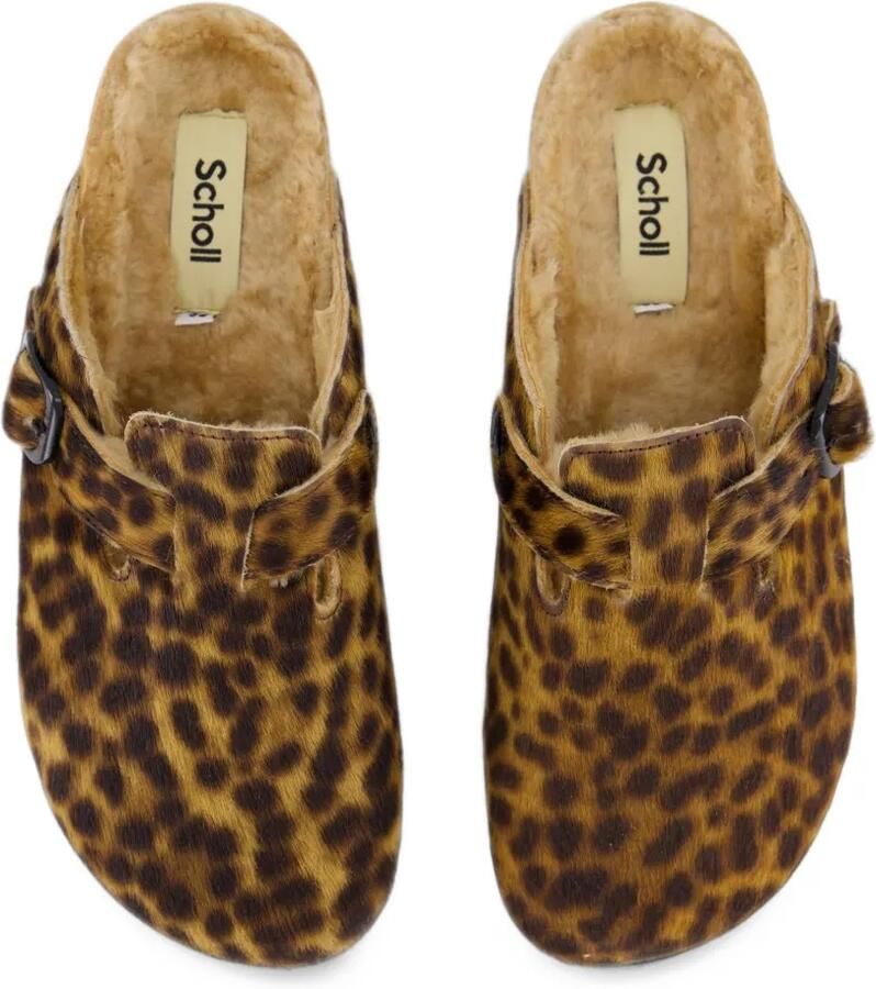 Scholl Fae New F muiltjes met luipaard-print Bruin - Foto 2