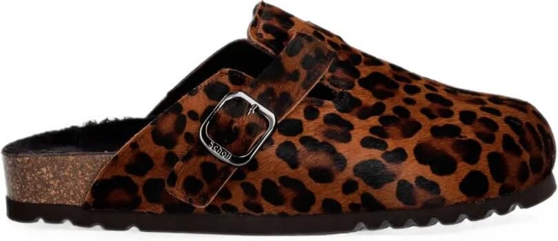 Scholl Fae New muiltjes met luipaard-print Bruin
