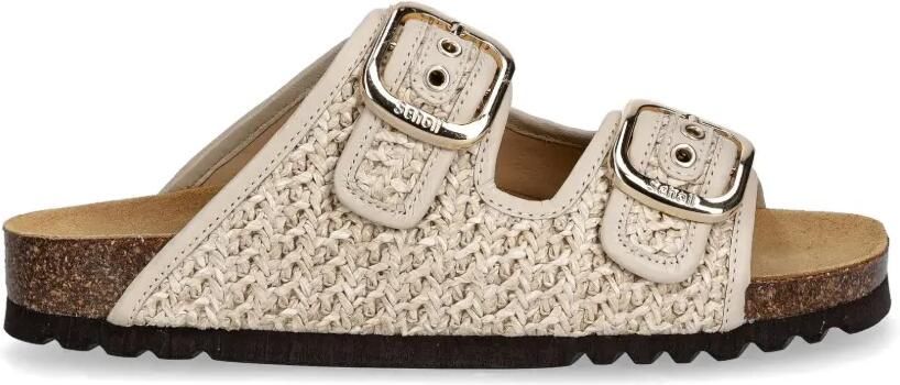Scholl Geweven slippers met gesp Beige