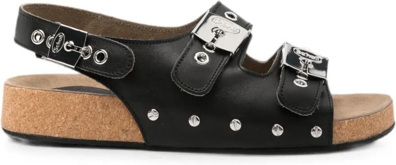 Scholl Luna leren sandalen Zwart