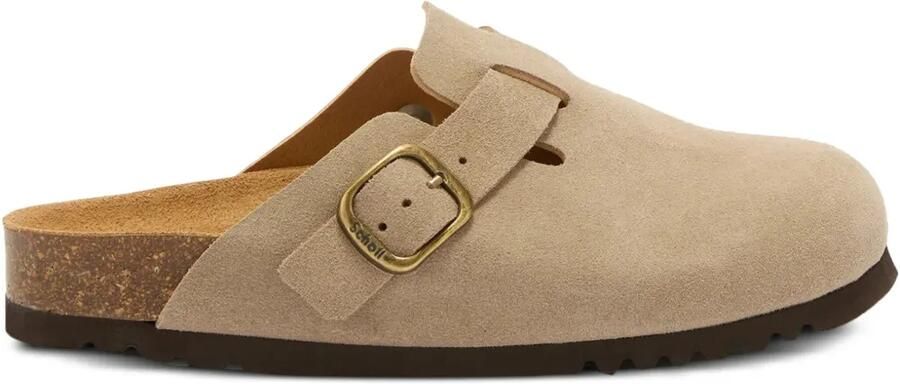 Scholl Muiltjes met gespbandje Beige