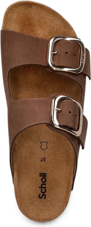 Scholl NOELLE slippers met gespsluiting Bruin - Foto 4
