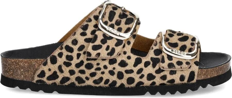 Scholl NOELLE slippers met luipaardprint Beige