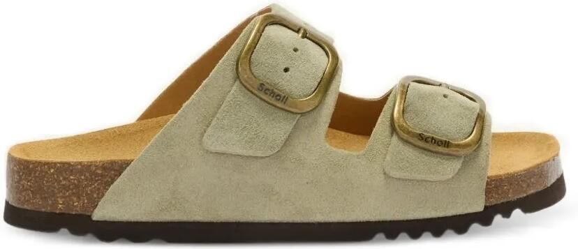Scholl Noelle suède sandalen met gespsluiting Groen