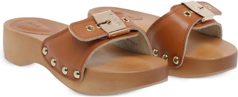 Scholl Pescura Heel Sr leren sandalen met hak Bruin - Foto 4