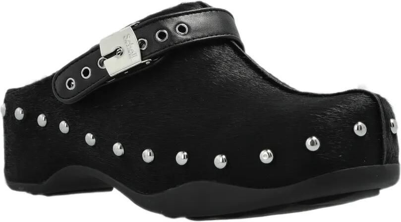 Scholl Phoebe leren muiltjes met studs Zwart