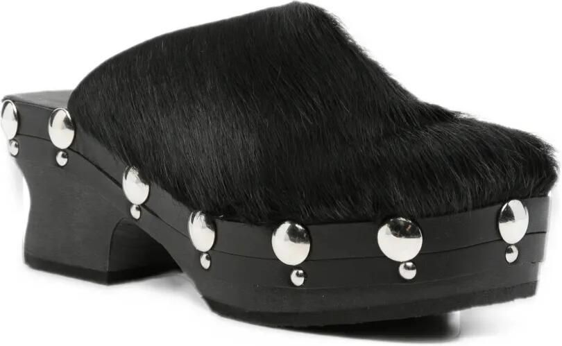 Scholl pony-leather mules Zwart - Foto 2