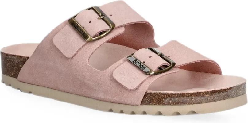 Scholl Slippers met dubbele bandjes en gespsluiting Roze - Foto 2
