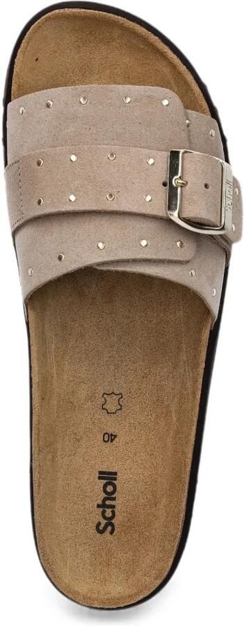 Scholl Slippers met gespsluiting en studs Beige - Foto 3