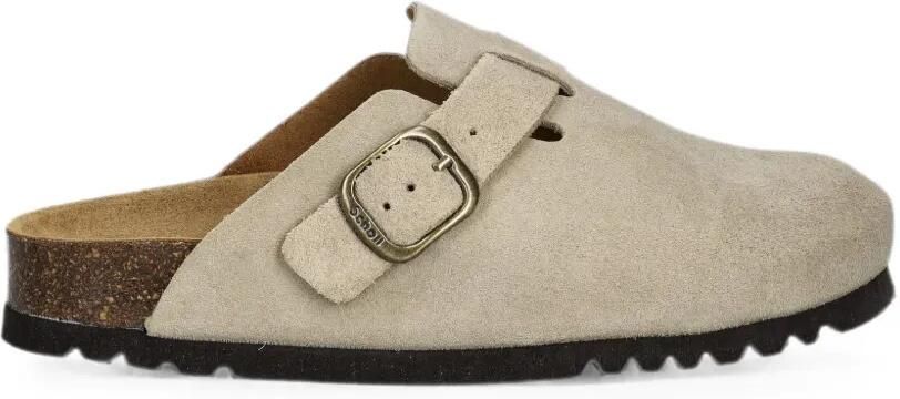 Scholl Suède muiltjes met gespsluiting Beige