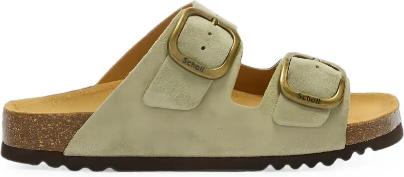Scholl Suède sandalen met gespsluiting Groen