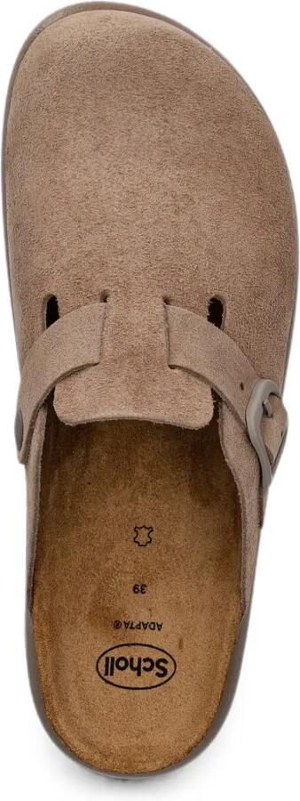 Scholl Suède slippers met gespsluiting Beige - Foto 4