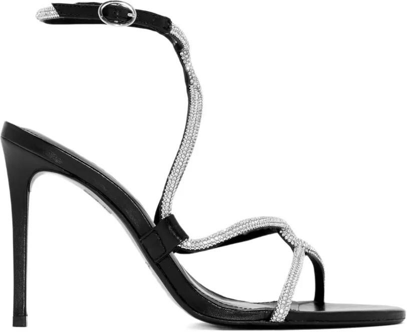 Schutz 100mm sandalen met kristallen en hak Zwart