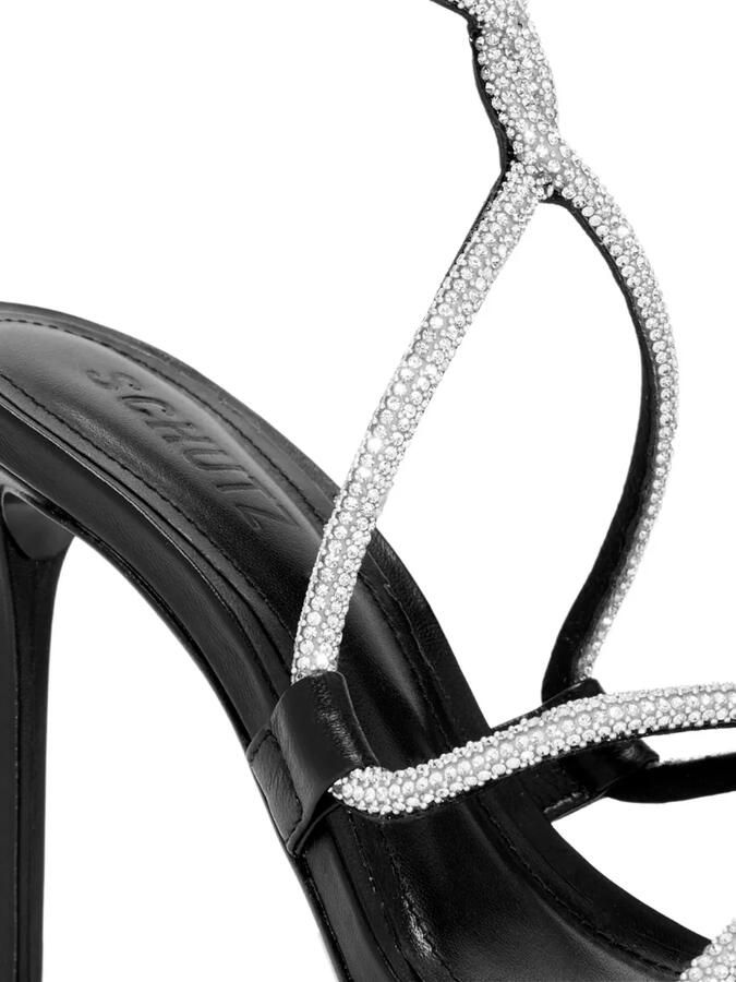 Schutz 100mm sandalen met kristallen en hak Zwart - Foto 3