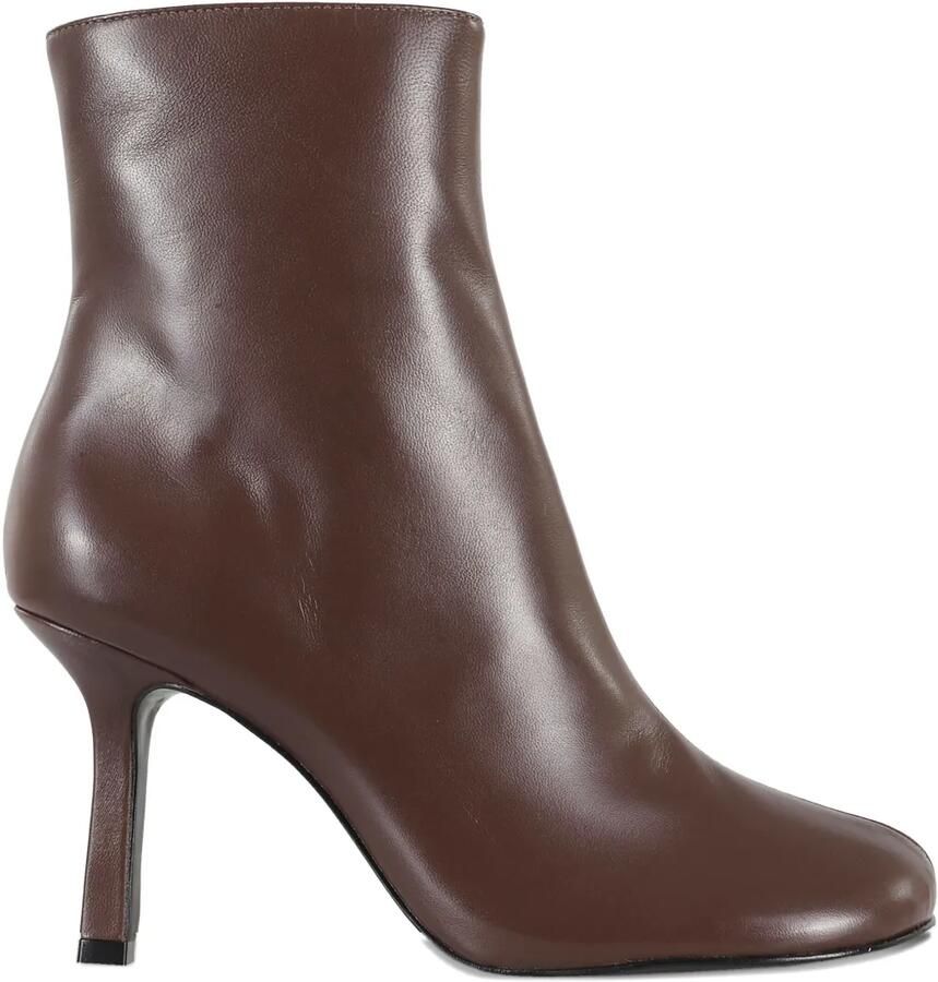 Schutz 85 mm Brielle leren laarzen met vierkante neus Bruin