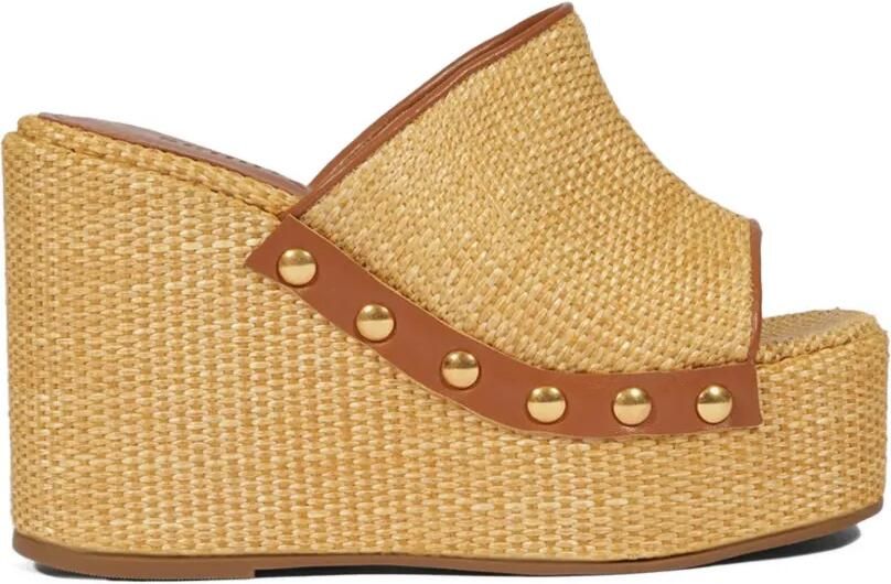 Schutz Anabela sandalen met sleehak Beige