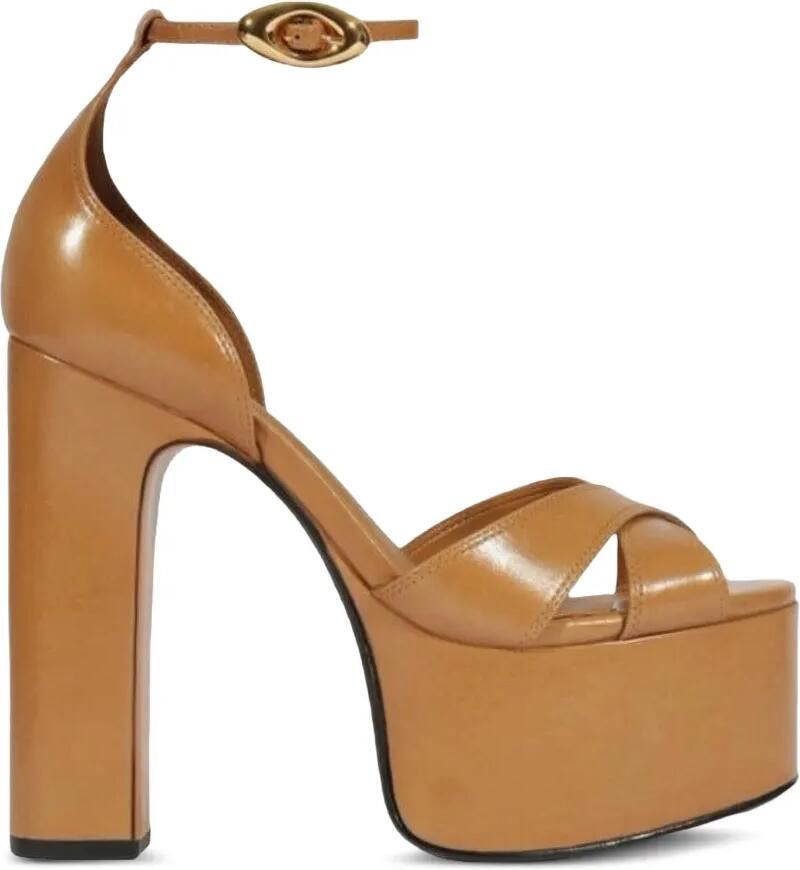 Schutz Jolene sandalen met gekruiste bandjes en plateauzool Beige