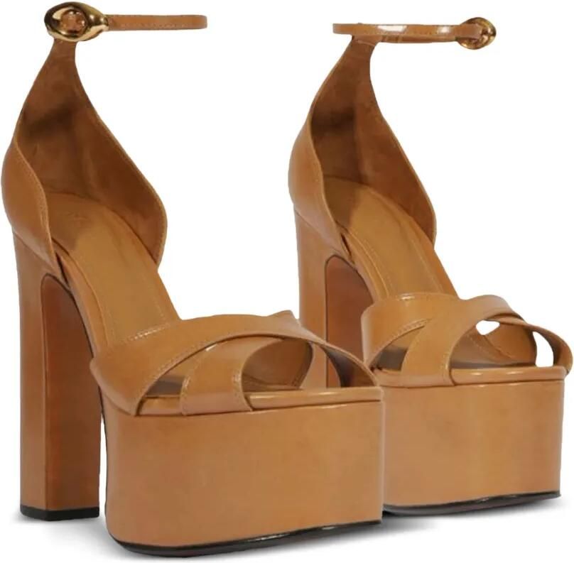 Schutz Jolene sandalen met gekruiste bandjes en plateauzool Beige - Foto 3