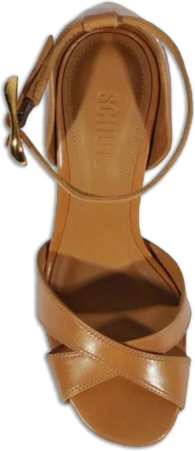 Schutz Jolene sandalen met gekruiste bandjes en plateauzool Beige - Foto 4