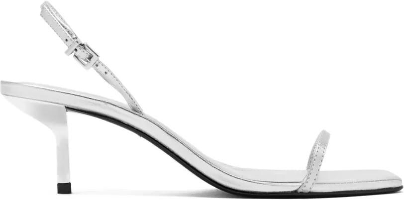 Schutz Judith sandalen met vierkante neus en hak Zilver
