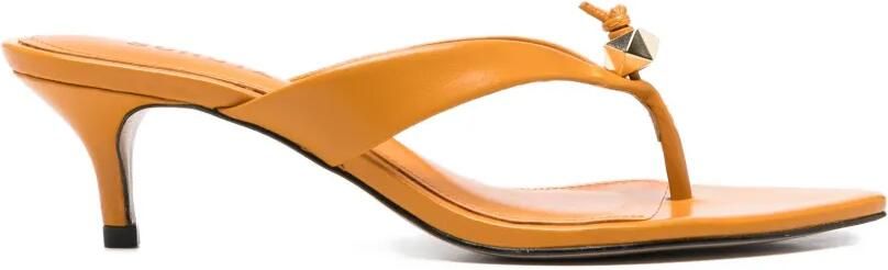 Schutz Leren sandalen met geknoopt detail Oranje