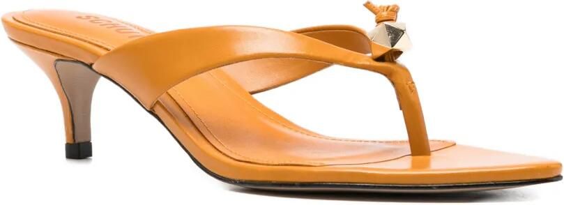 Schutz Leren sandalen met geknoopt detail Oranje - Foto 4