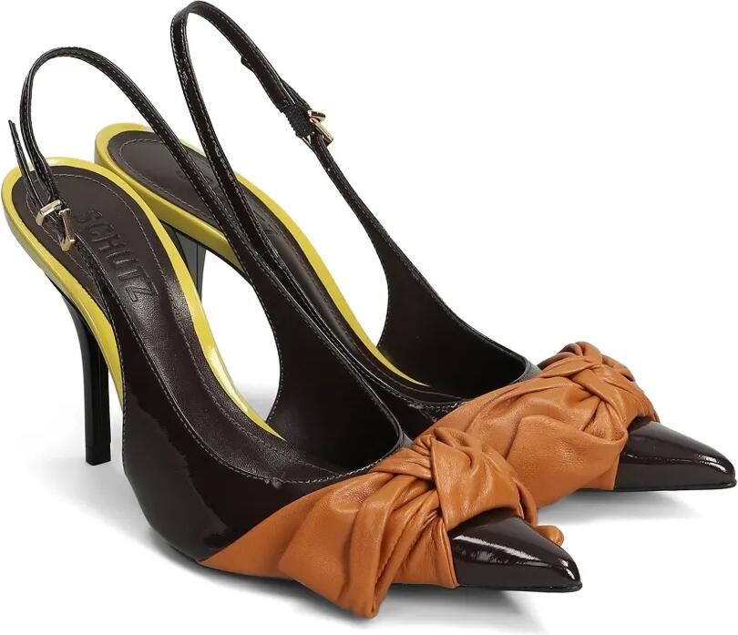 Schutz Liora slingback pumps met strikdetail en hak Bruin - Foto 4