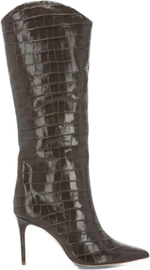 Schutz Maryana croc-effect pointed-toe boots Grijs