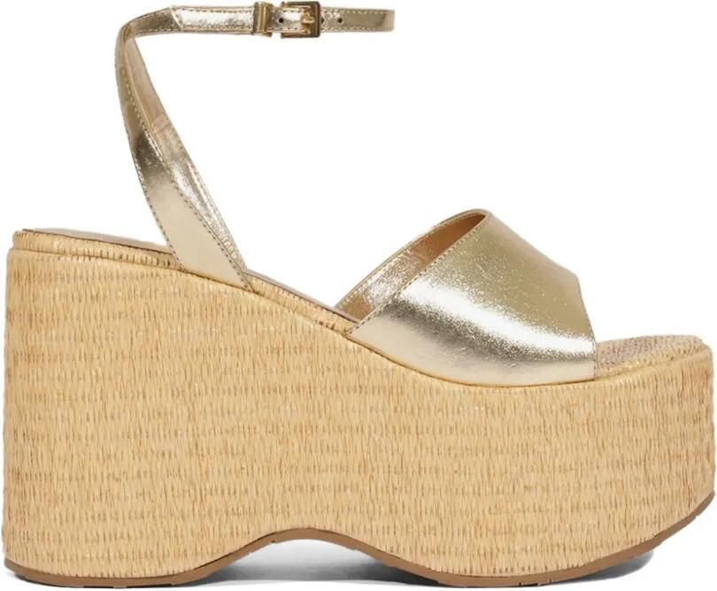 Schutz Metallic sandalen met plateauzool Goud