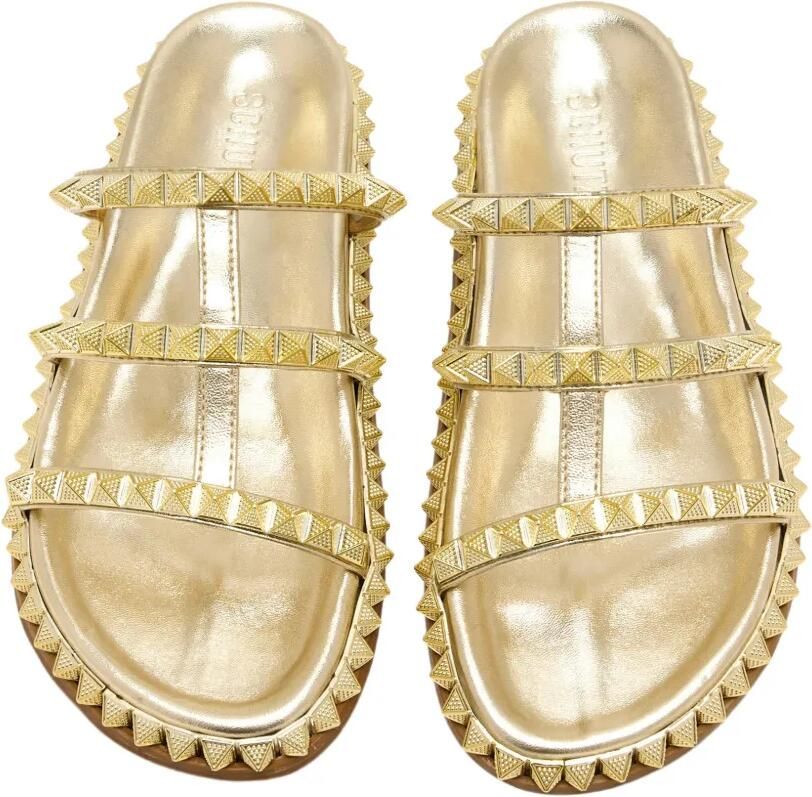 Schutz Raffie Up leren sandalen met studs Goud - Foto 2