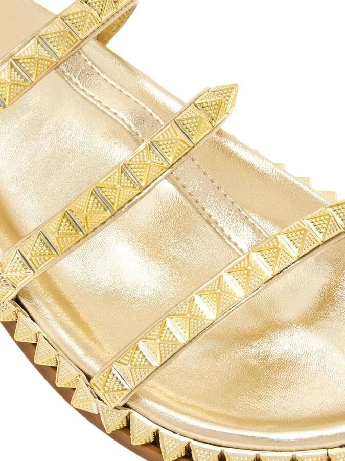 Schutz Raffie Up leren sandalen met studs Goud - Foto 3