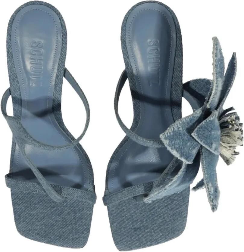 Schutz Sandalen met bloemenapplicatie Blauw - Foto 2