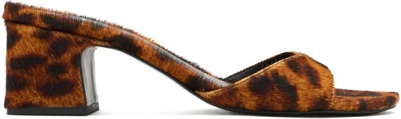 Schutz Sandalen met luipaardprint en hak Bruin