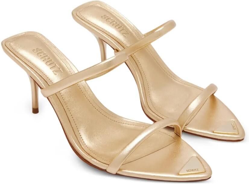 Schutz Sandalen met metallic-effect puntige neus en hak Goud - Foto 3