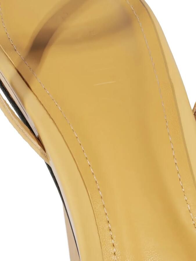 Schutz Sandalen met sculpturale hak en gelakte afwerking Beige - Foto 3