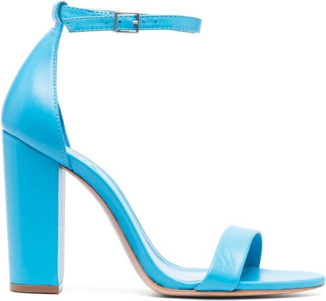 Schutz Slide leren sandalen Blauw