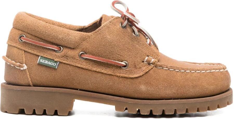 Sebago Acadia suède loafers met veters Bruin