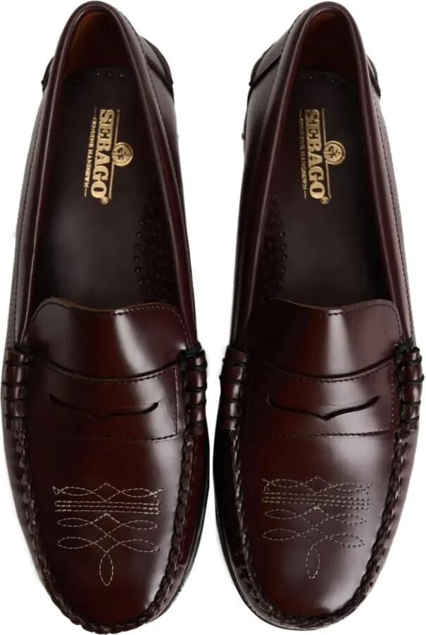 Sebago Dan El Paso embroidered leather loafers Bruin