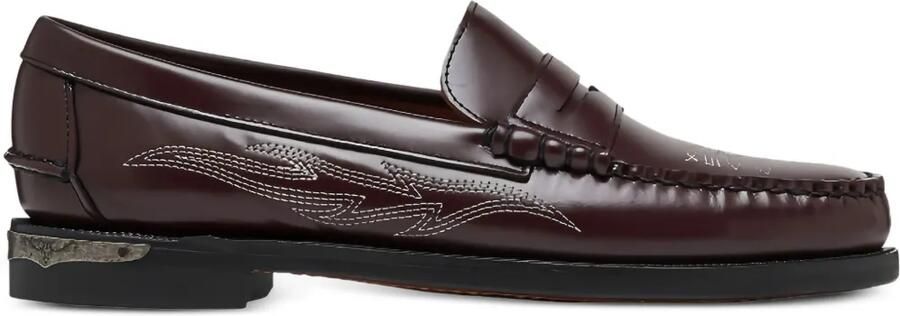 Sebago Dan El Paso loafers met borduurwerk Bruin